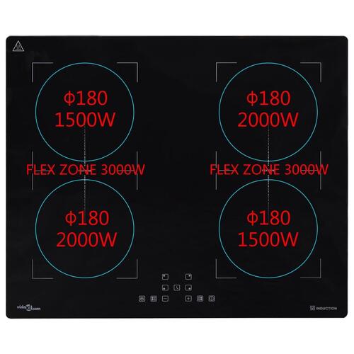 Indbygget induktionskogeplade Flexizone 3000 W 60 cm touch-panel