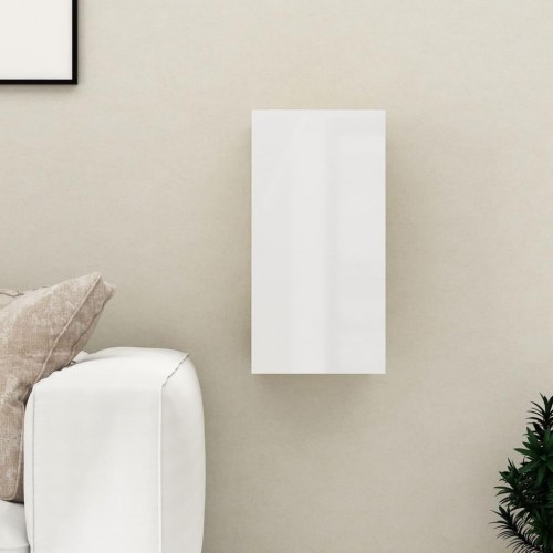 Tv-bord 30,5x30x60 cm konstrueret træ hvid højglans