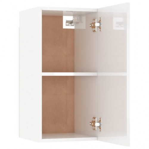 Tv-bord 30,5x30x60 cm konstrueret træ hvid højglans