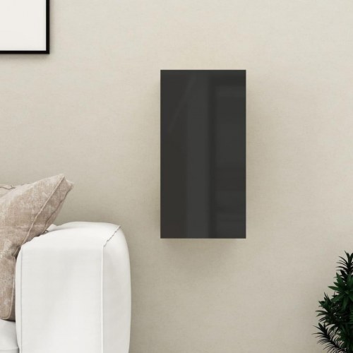Tv-bord 30,5x30x60 cm konstrueret træ sort højglans