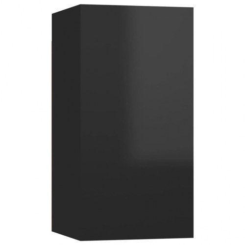 Tv-bord 30,5x30x60 cm konstrueret træ sort højglans