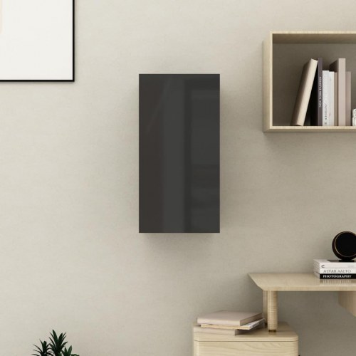 Tv-bord 30,5x30x60 cm konstrueret træ sort højglans