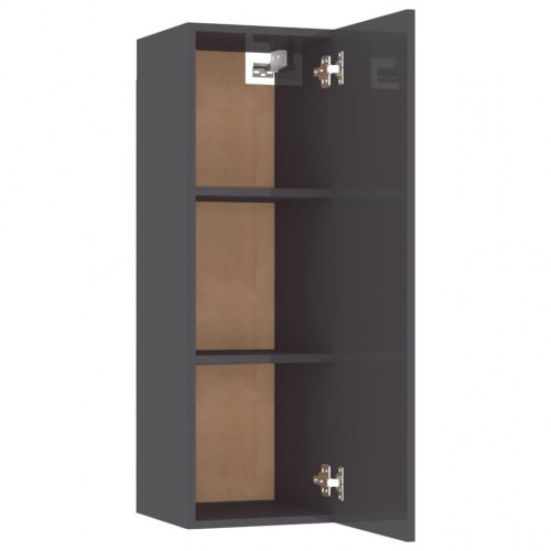 Tv-borde 2 stk. 30,5x30x90 cm konstrueret træ grå højglans