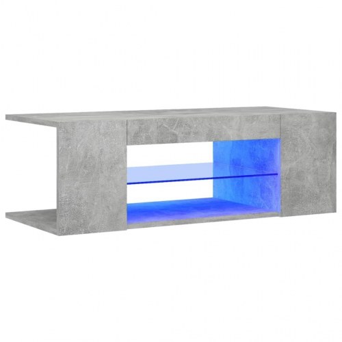 TV-bord med LED-lys 90 x 39 x 30 cm - betongrå