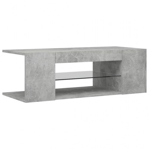 TV-bord med LED-lys 90 x 39 x 30 cm - betongrå