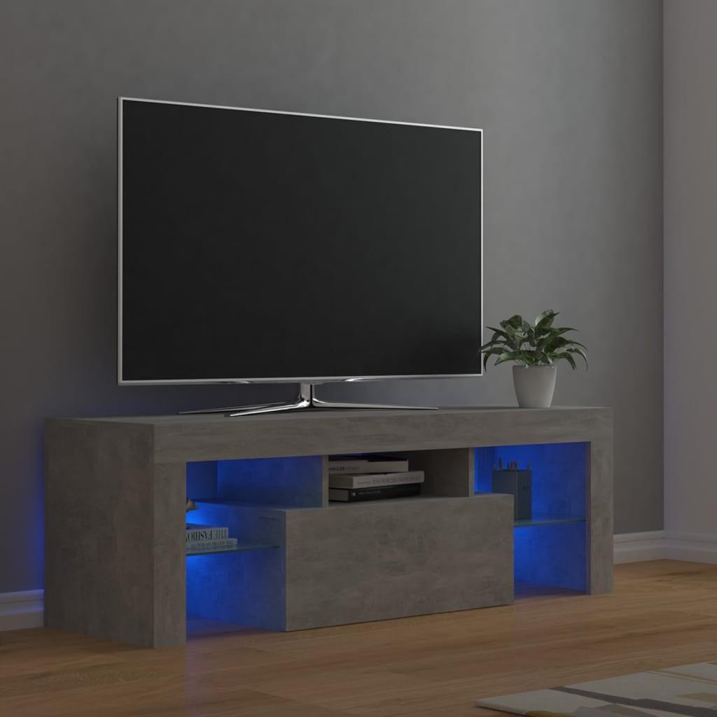 vidaXL tv-bord med LED-lys 120x35x40 cm betongrå