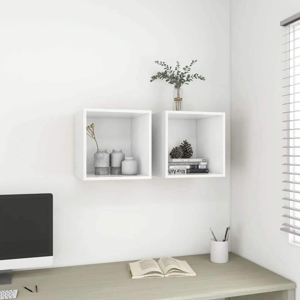 vidaXL vægskab 2 stk. 37x37x37 cm konstrueret træ hvid