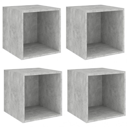 Vægskab 4 stk. 37x37x37 cm konstrueret træ betongrå