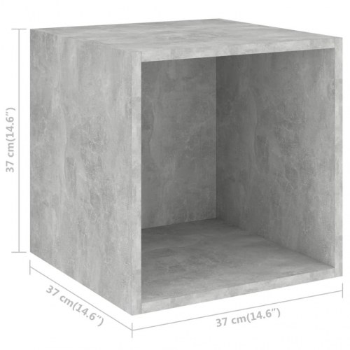 Vægskab 4 stk. 37x37x37 cm konstrueret træ betongrå