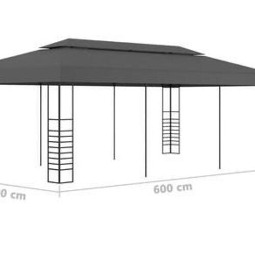 Pavillontelt 3x6 m antracitgrå