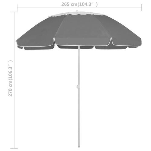 Strandparasol 300 cm antracitgrå