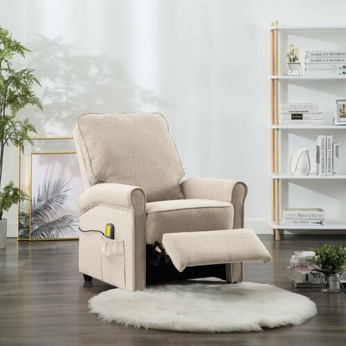Massagestol stof cremefarvet