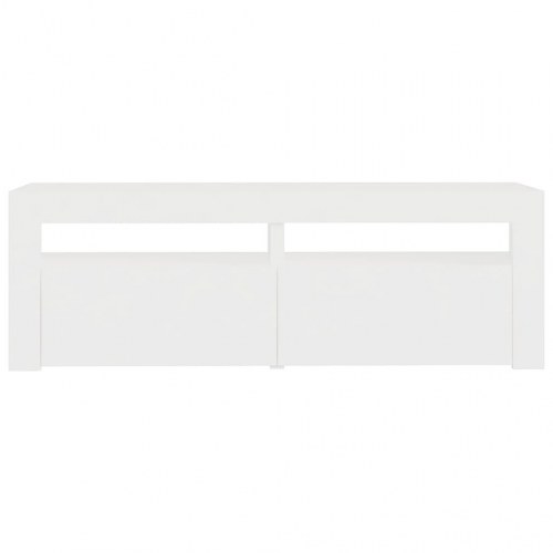 TV-bord med LED-lys 120 x 35 x 40 cm - hvid
