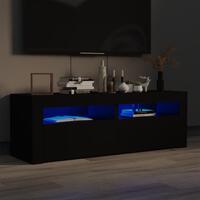 Tv-bord med LED-lys 120x35x40 cm sort