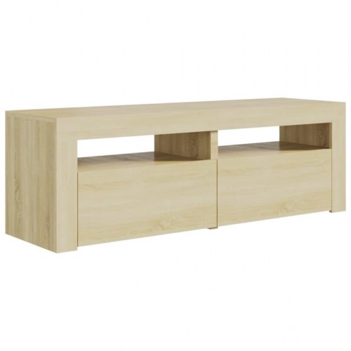 TV-bord med LED-lys 120 x 35 x 40 cm - sonoma-eg