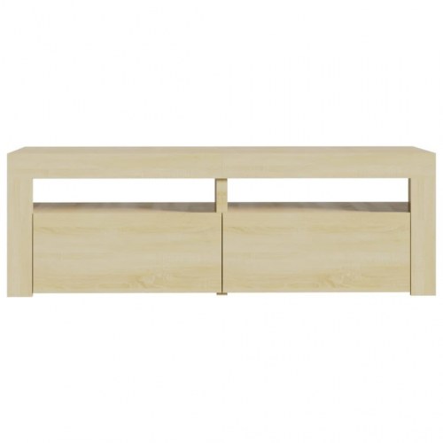 TV-bord med LED-lys 120 x 35 x 40 cm - sonoma-eg
