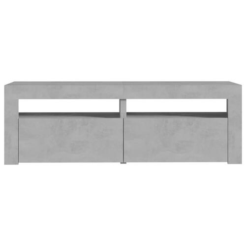 Tv-bord med LED-lys 120x35x40 cm betongrå