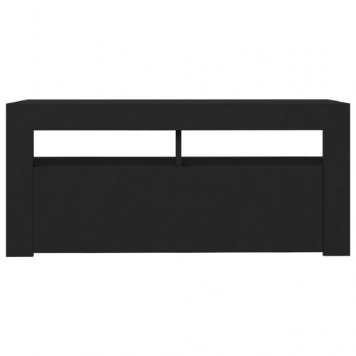 Tv-bord med LED-lys 90x35x40 cm sort