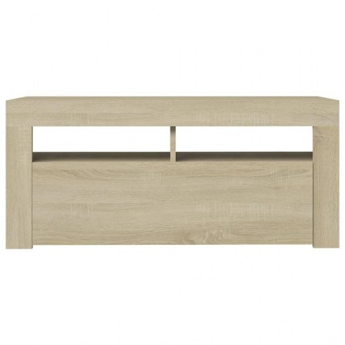 Tv-bord med LED-lys - 90 × 35 × 40 cm, sonoma-eg