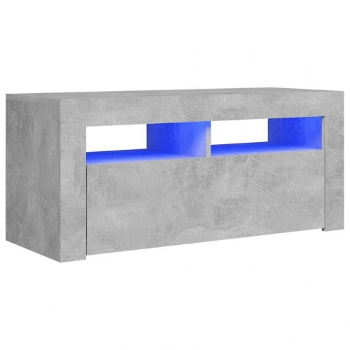 Tv-bord med LED-lys - 90 × 35 × 40 cm, betongrå