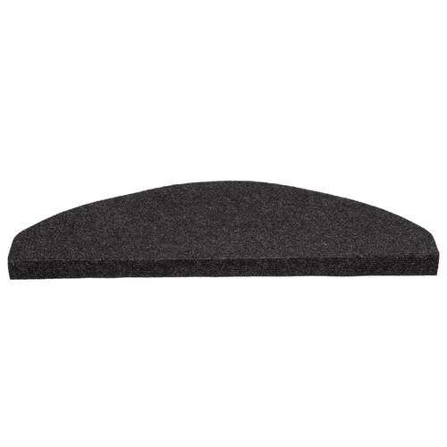 Selvklæbende trappemåtter 15 stk. 65x22,5x3,5 cm sort (OUTLET A)