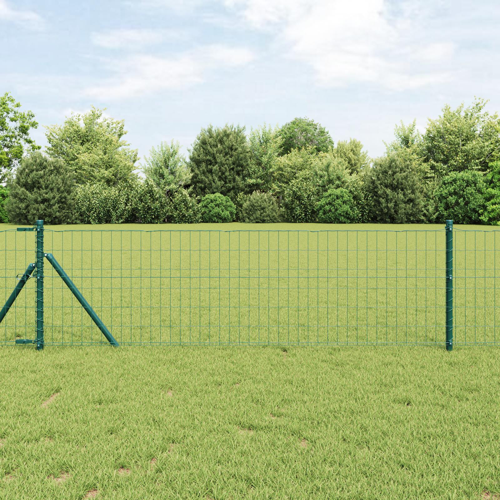 Hegn med stolper Grøn 0.6 x 10 m Stål