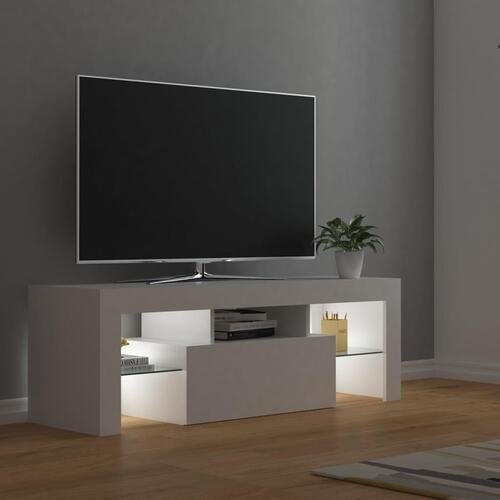 Tv-skab med LED-lys 120x35x40 cm hvid