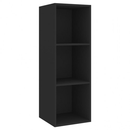 Væghængt tv-skab 37x37x107 cm konstrueret træ sort