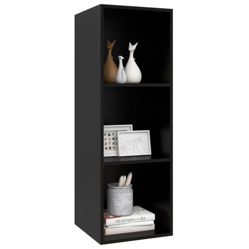 Væghængt tv-skab 37x37x107 cm konstrueret træ sort