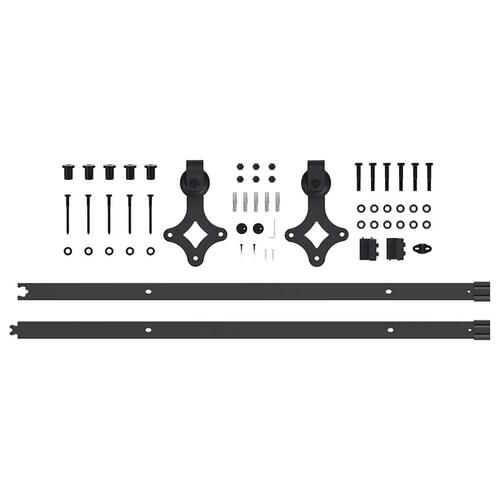 Glidedør med hardware sæt hvid 73,5x211 cm massivt træ fyr