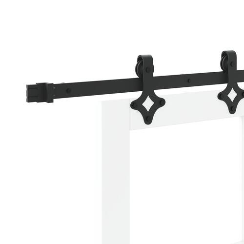 Glidedør med hardware sæt hvid 73,5x211 cm massivt træ fyr