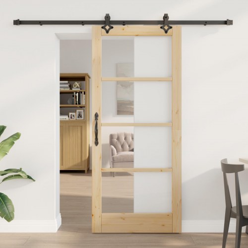 Skydedør Andet Brun 86 x 198.5 cm Træ og metal
