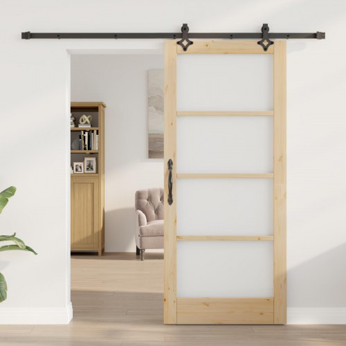 Skydedør Andet Brun 86 x 198.5 cm Træ og metal