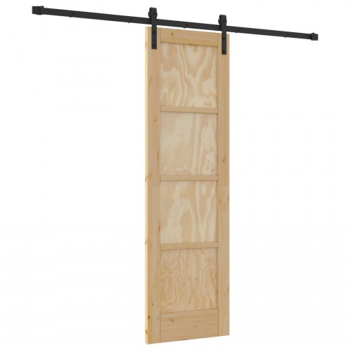 Glidende dør Naturfarvet og sort 61 x 198.5 cm