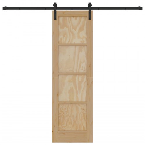 Glidende dør Naturfarvet og sort 61 x 198.5 cm