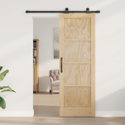 Skydedør ORKDAL Naturfarvet og sort 73,5 x 211 cm