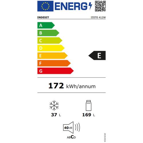 Kombineret køleskab Indesit I55T0412W Hvid 206 L