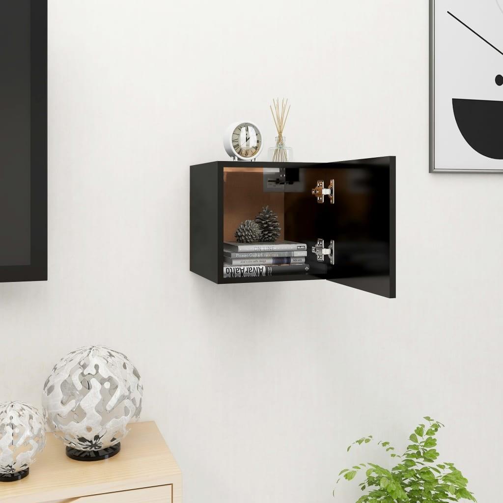 Væghængt tv-skab 30,5x30x30 cm sort