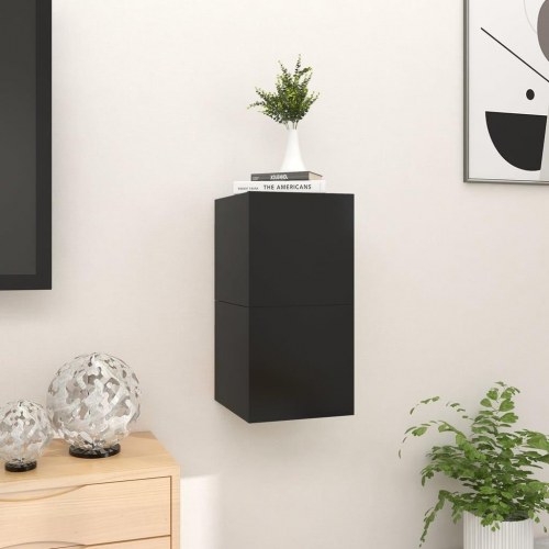 Væghængte tv-skabe 2 stk. - 30,5 × 30 × 30 cm - sort