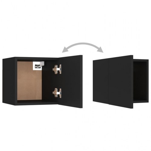 Væghængte tv-skabe 2 stk. - 30,5 × 30 × 30 cm - sort