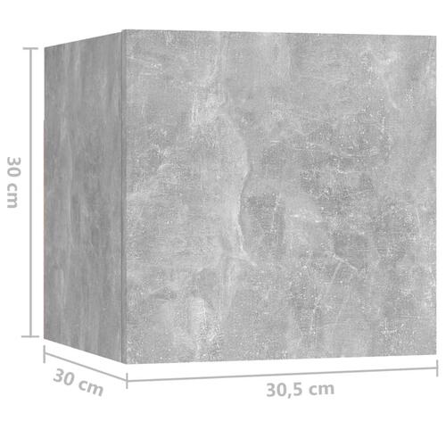 Væghængt tv-skab 30,5x30x30 cm betongrå