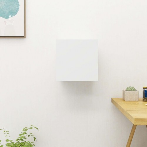 Væghængt tv-skab 30,5x30x30 cm hvid og sonoma-eg