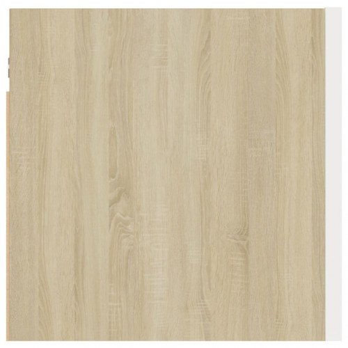 Væghængt tv-skab 30,5x30x30 cm hvid og sonoma-eg