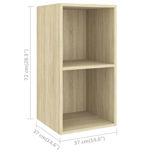 Væghængt tv-bord 37x37x72 cm konstrueret træ sonoma-eg
