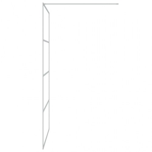 Brusevæg 115×195 cm i klart sikkerhedsglas - sølvfarvet