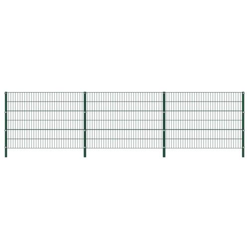 Hegnspaneler med stolper 5,1 x 1,2 m jern grøn