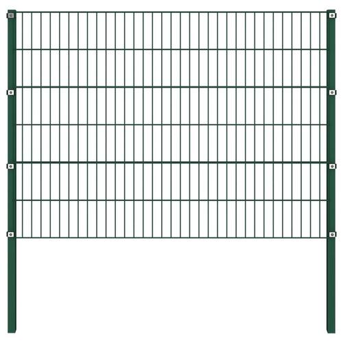 Hegnspaneler med stolper 10,2 x 1,2 m jern grøn