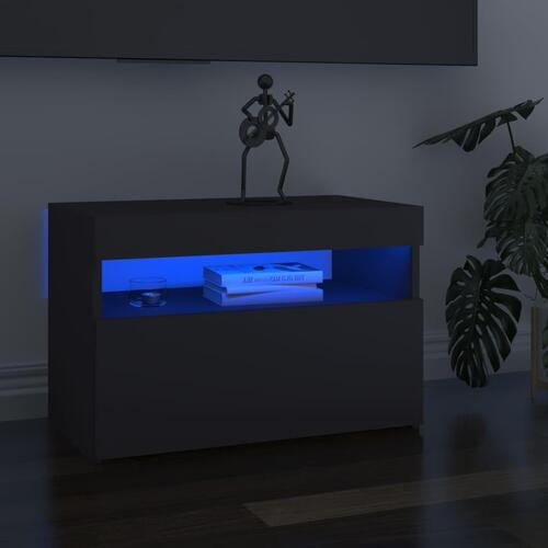 Tv-bord med LED-lys 60x35x40 cm grå