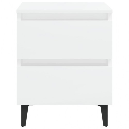 Sengeskab 2 stk. 40x35x50 cm konstrueret træ hvid højglans