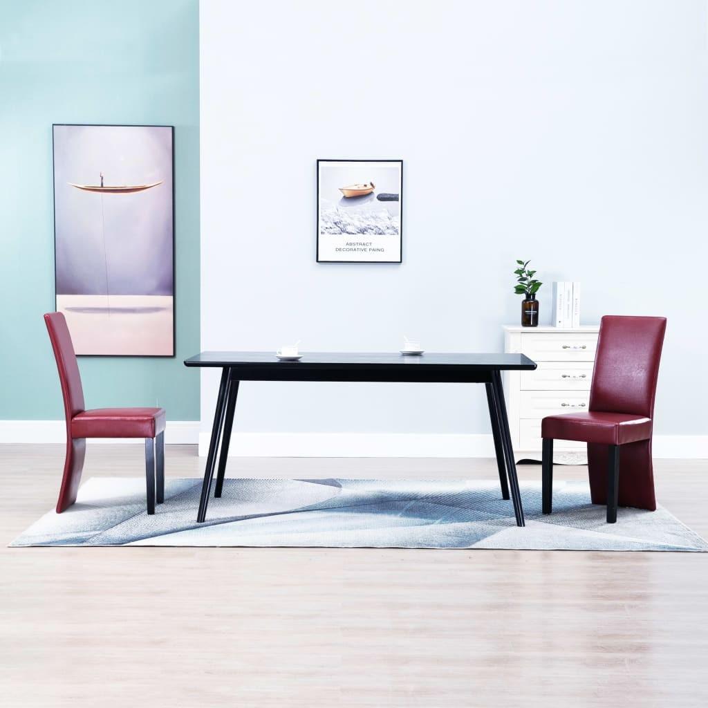 Spisebordsstole 2 kunstlæder rødvinsfarvet